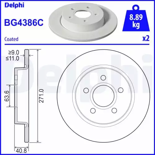 DELPHI Arka Fren Diski BG4386