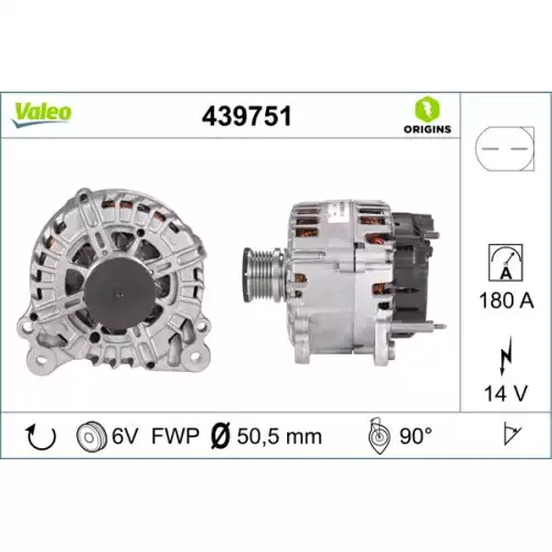 VALEO Alternatör 12V 180A 439751