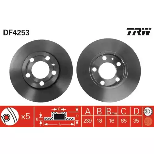 TRW Ön Fren Diski Takım DF4253