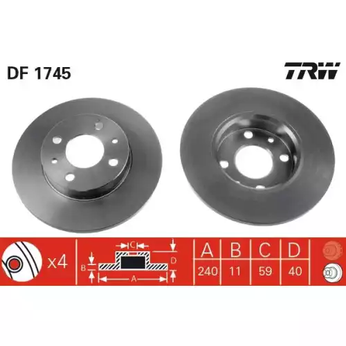 TRW Ön Fren Diski DF1745