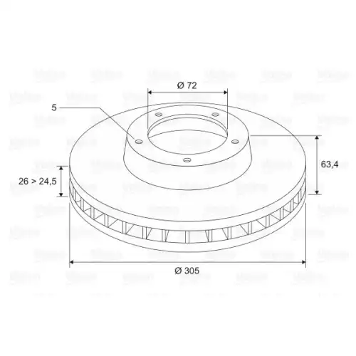 VALEO Ön Fren Diski Havalı 305Mm 197238