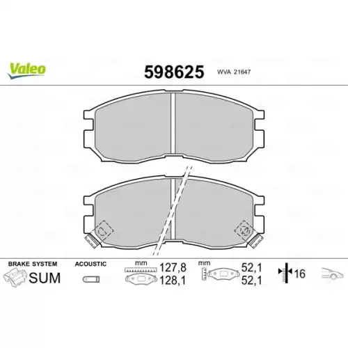 VALEO Ön Fren Balatası Tk 598625