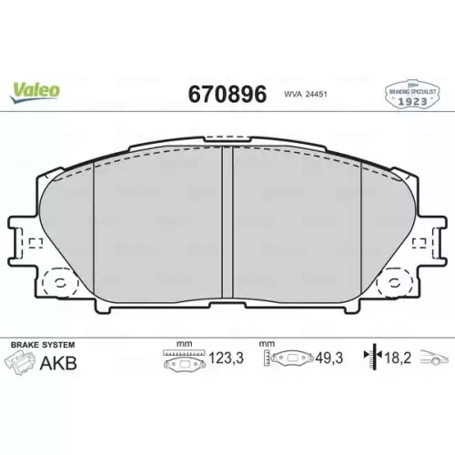 VALEO Ön Fren Balatası Tk 670896