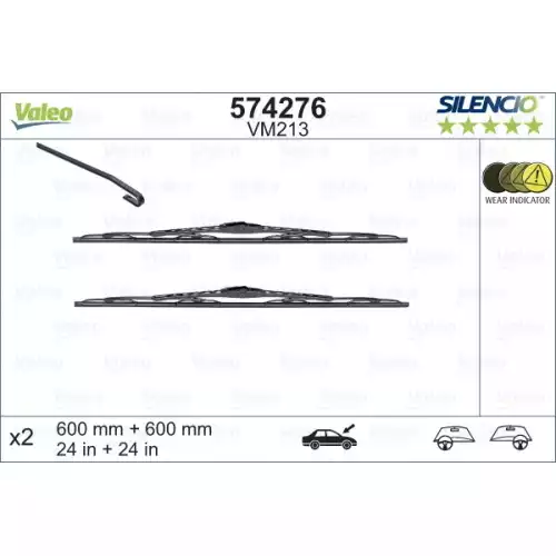 VALEO Silecek Süpürgesi Sılencıo X2 Vm213 600+600 574276