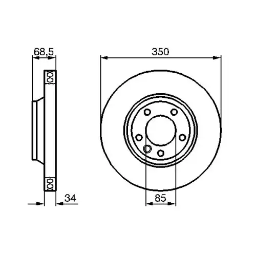 BOSCH Ön Fren Diski Sağ 350mm 0986479251