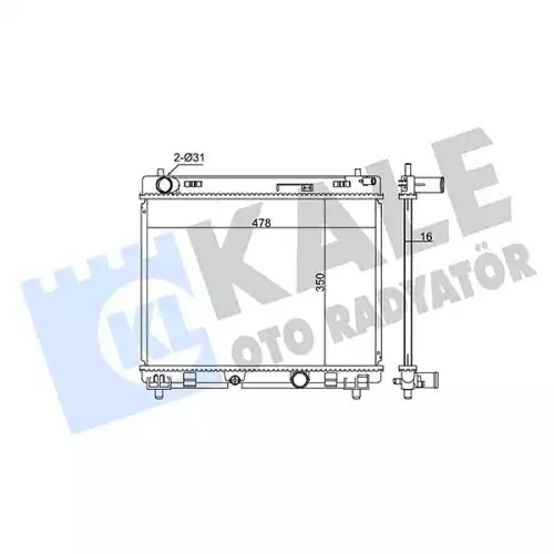 KALE Motor Su Radyatörü Brazing 342140