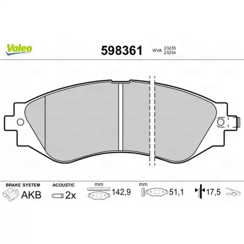 VALEO Ön Fren Balatası Tk 598361