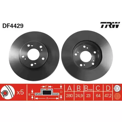 TRW Ön Fren Diski Havalı 280.5mm DF4429