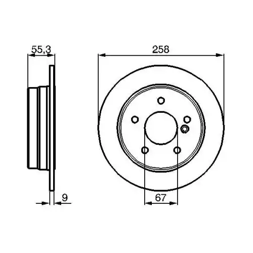 BOSCH Arka Fren Diski Düz 0986478255