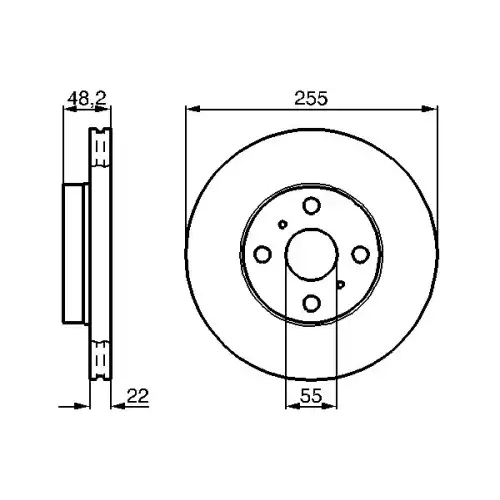 BOSCH Fren Diski Havalı Ön 255Mm 0986478578