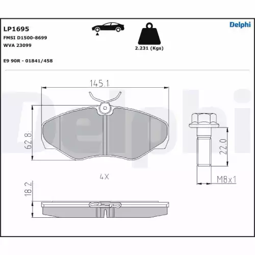 DELPHI Ön Fren Balatası LP1695