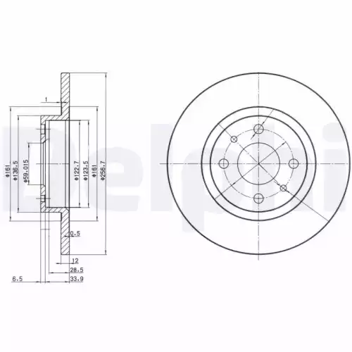 DELPHI Ön Fren Diski 257Mm BG2411