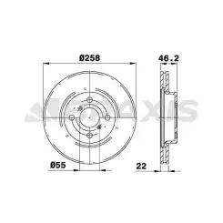 BRAXIS Ön Fren Diski Havalı 258Mm AE0073