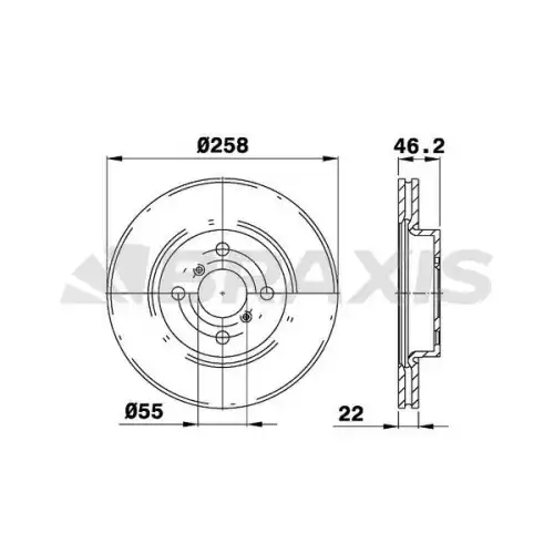 BRAXIS Ön Fren Diski Havalı 258Mm AE0073