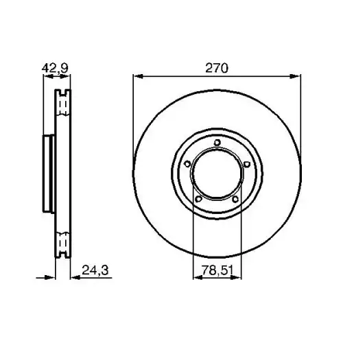 BOSCH Ön Fren Diski Havalı 270Mm 0986478166