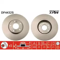 TRW Ön Fren Diski Havalı 300.5mm Takım DF4432S