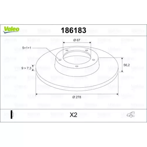 VALEO Arka Fren Diski Düz 186183