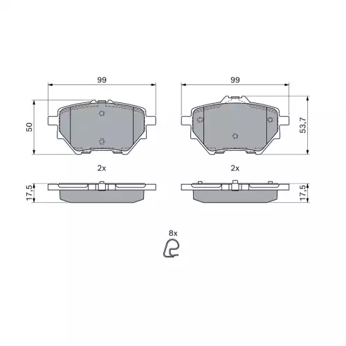 BOSCH Arka Fren Balatası Tk CAPI 268Mm 0986494716