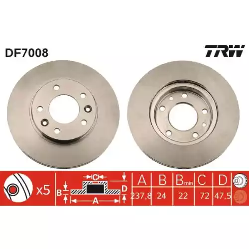 TRW Ön Fren Diski Havalı 274.5.mm DF7008