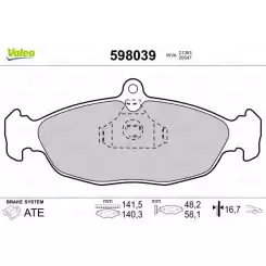 VALEO Ön Fren Balatası Tk Fişsiz 598039