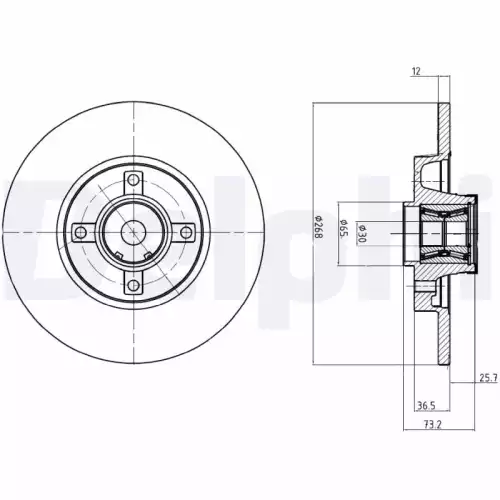 DELPHI Arka Fren Diski Rulmanlı BG9053RS