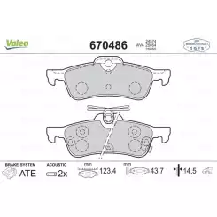 VALEO Arka Fren Balatası Tk 670486