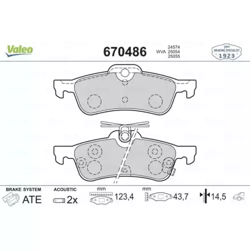 VALEO Arka Fren Balatası Tk 670486