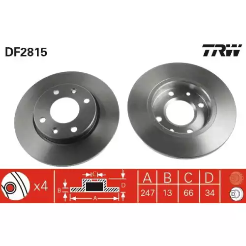 TRW Ön Fren Diski Takım 247mm DF2815