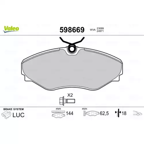 VALEO Ön Fren Balatası Tk 598669