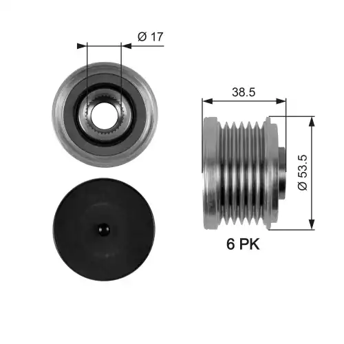 GATES Alternatör Rulmanlı Kasnak OAP7055