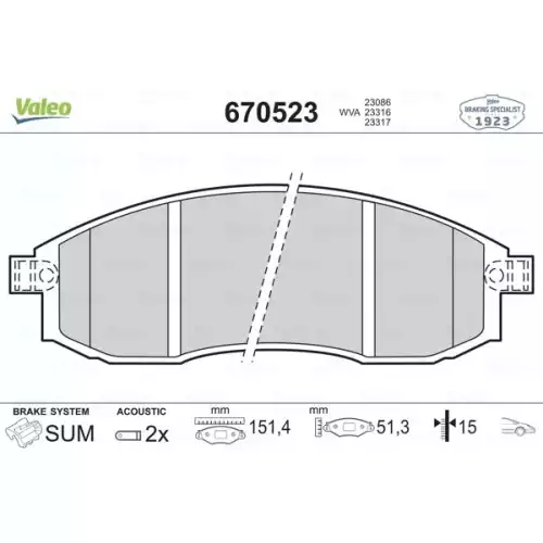 VALEO Ön Fren Balatası Tk 670523