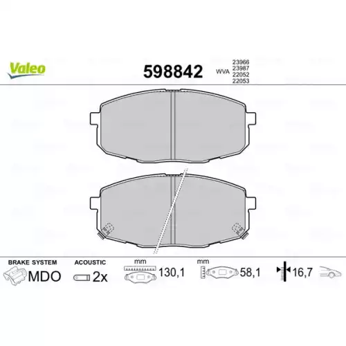 VALEO Ön Fren Balatası Tk 598842