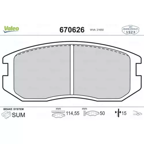 VALEO Ön Fren Balatası Tk 670626