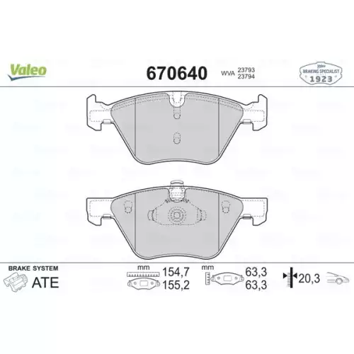 VALEO Ön Fren Balatası 670640