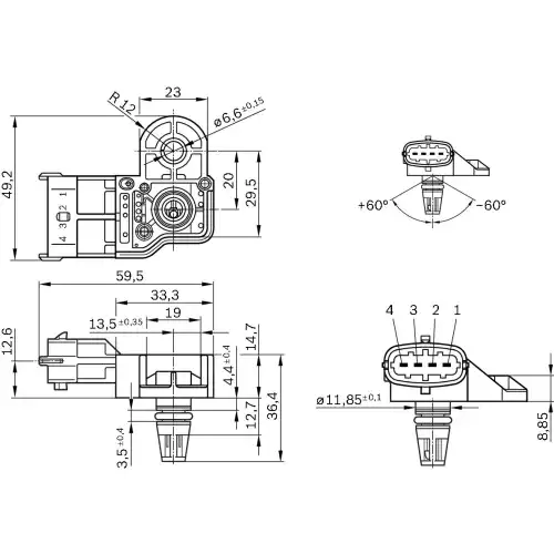 BOSCH Emme Manifold Basınç Sensörü 0281006076-0281002845-0281002680