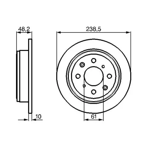 BOSCH Arka Fren Diski Düz 239 4Mm 0986478350