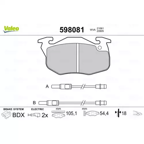 VALEO Ön Fren Balatası Tk 598081