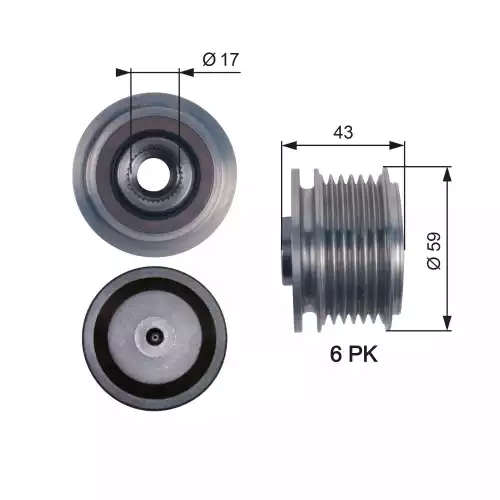 GATES Alternatör Kasnağı OAP7112