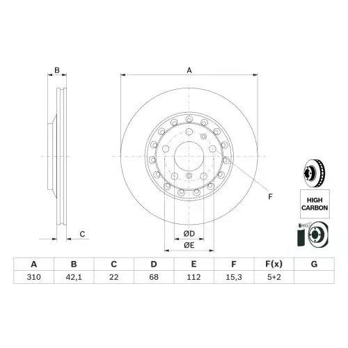 BOSCH Arka Fren Diski Adet 0986479062