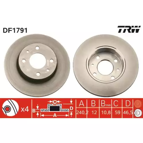 TRW Ön Fren Diski DF1791