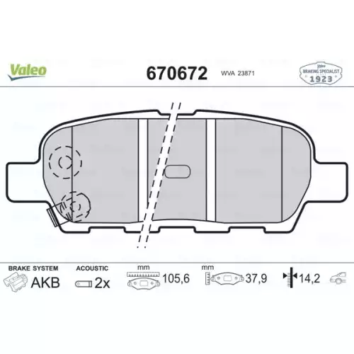 VALEO Arka Fren Balatası Tk 670672