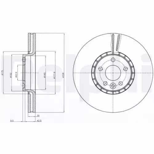 DELPHI Ön Fren Diski Adet BG9085