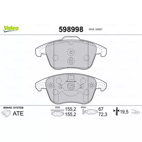 VALEO Ön Fren Balatası Tk 598998