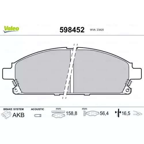 VALEO Ön Fren Balatası Tk 598452