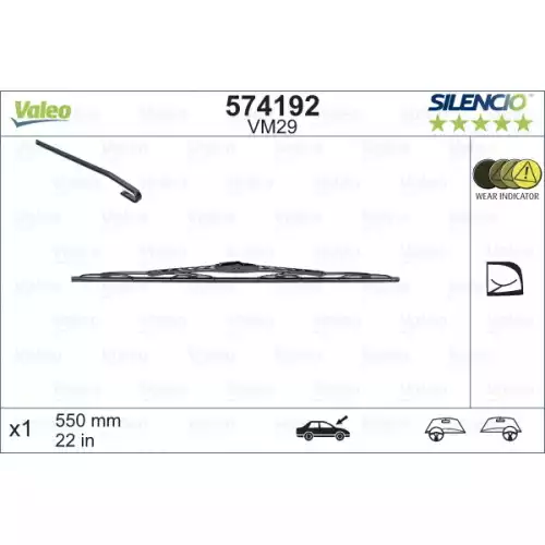 VALEO Silecek Süpürgesi Sılencıo X1 Vm29 550mm Takım 574192