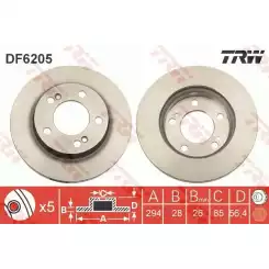 TRW Ön Fren Diski Havalı 294.5.mm Takım DF6205