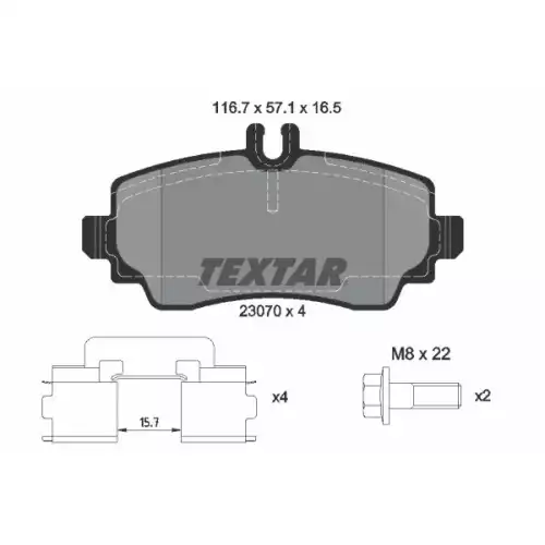 TEXTAR Ön Fren Balatası Tk 2307003