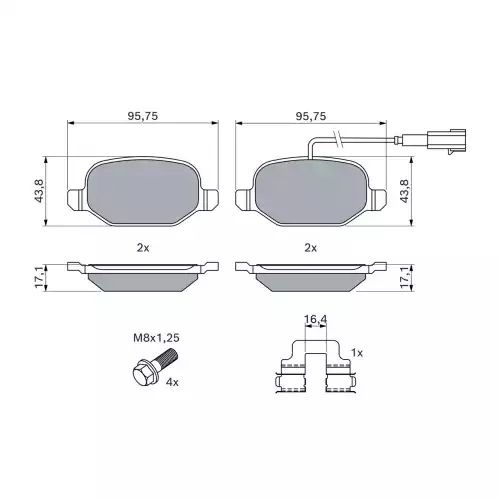 BOSCH Arka Fren Balatası Tk 0986494776