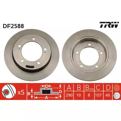 TRW Ön Fren Diski 290mm Takım DF2588