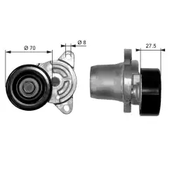 GATES Alternatör V Kayış Gergi Rulmanı Kütüklü T38454